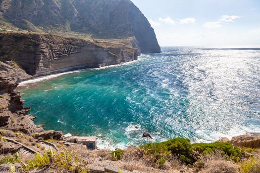 An image of a rough coast at Lipari Islands Sicily Italy