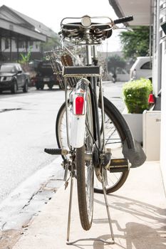 Retro bicycle in the city