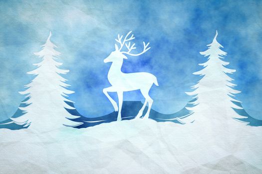A watercolor image of a nice blue christmas background