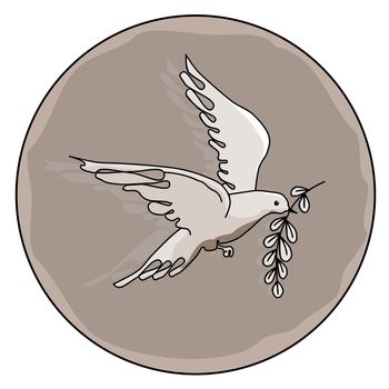 An illustration of a dove with a branch