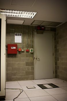 Modern interior of server room in datacenter