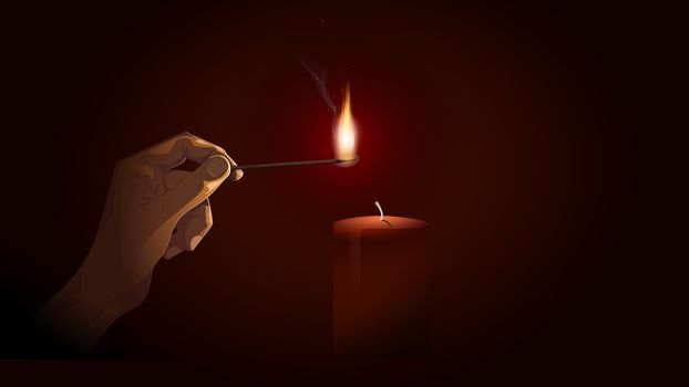 An illustration of light a candle for someone