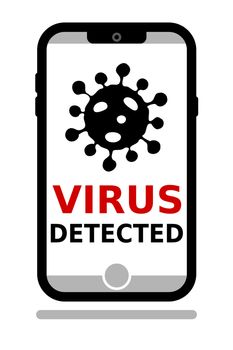An illustration of a mobile phone virus detection app
