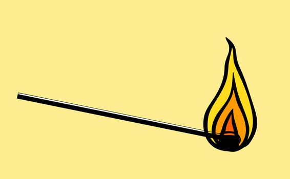 An illustration of a burning match symbol