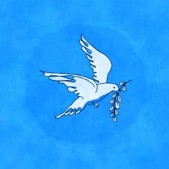 An illustration of a dove with a branch