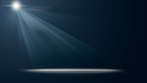 Illustration of a blue stage light beam background