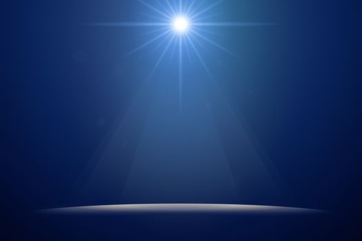 Illustration of a blue stage light beam background