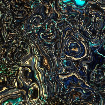 An illustration of an abstract oil in water texture