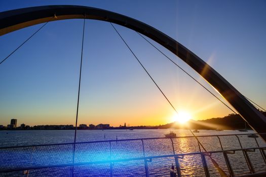 An image of Perth sunset scenery with bridge