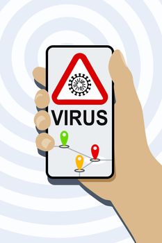 An illustration of a mobile phone virus detection app