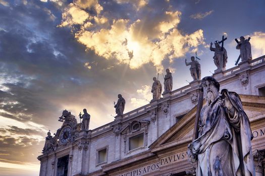 Statue of St. Paul in St. Peter's Square in the Vatican.