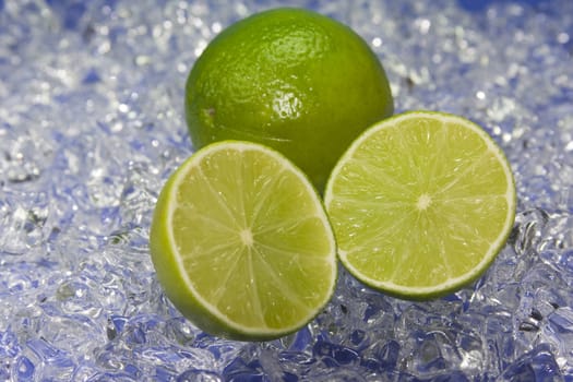 fresh lime on cold ice