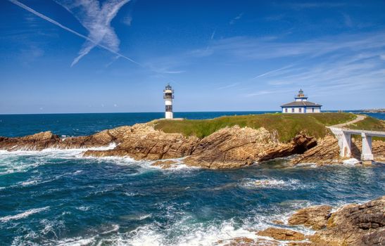 Idyllic view on seashore of Pancha island, Lugo, Spain.