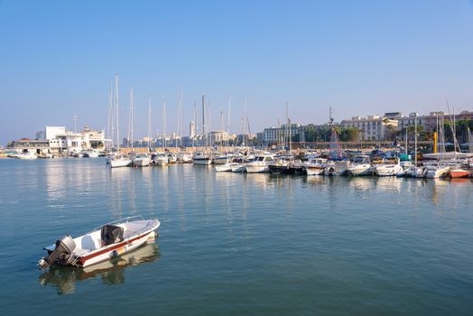 Panoramic view of the port of Bari, Apulia, Italy