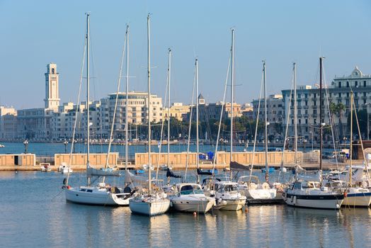 Panoramic view of the port of Bari, Apulia, Italy