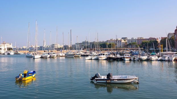 Panoramic view of the port of Bari, Apulia, Italy