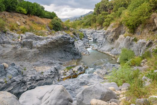 Gorge of the Alcantara river, Sicily, Italy