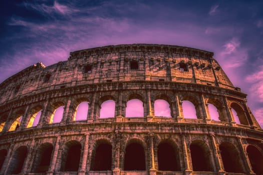 View of the Colosseum in Rome, Italy.