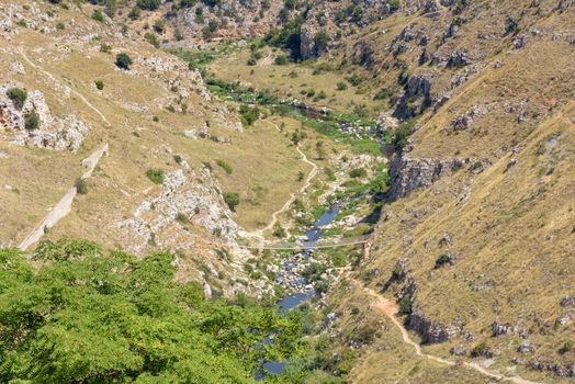 Gorge of the Gravina di Matera river, Basilicata, Italy