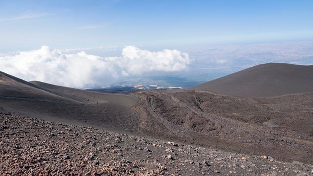 Lunar landscape of the Mount Etna, Sicily, Italy