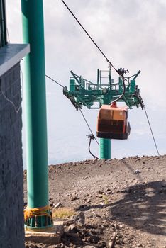 Upper station of the cable car on Mount Etna, Sicily, Italy