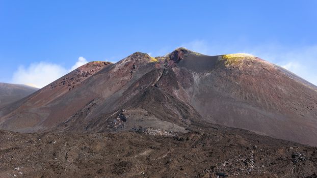 View of the Mount Etna main craters, Sicily, Italy