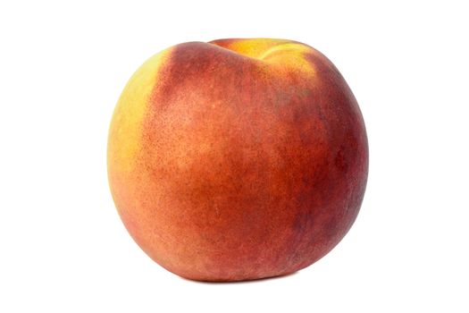 Ripe peach isolated on white background with clipping path