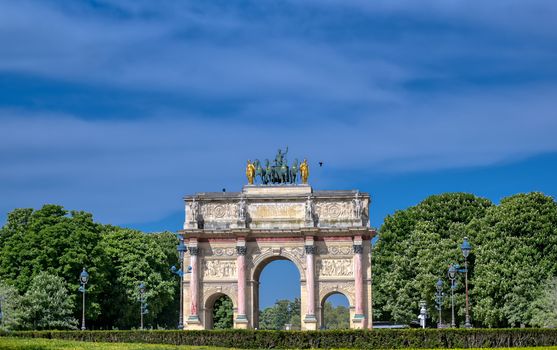 The Arc de Triomphe du Carrousel located in Paris, France