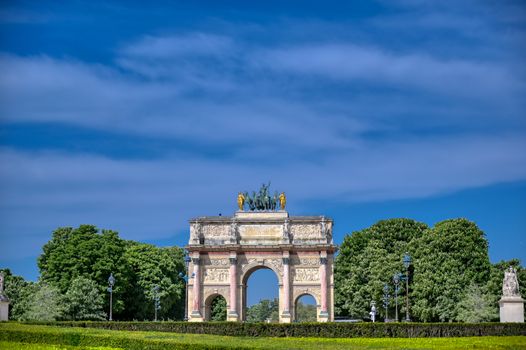 The Arc de Triomphe du Carrousel located in Paris, France