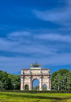 The Arc de Triomphe du Carrousel located in Paris, France