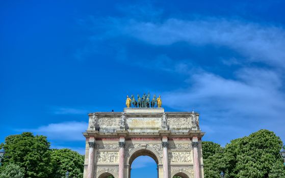 The Arc de Triomphe du Carrousel located in Paris, France