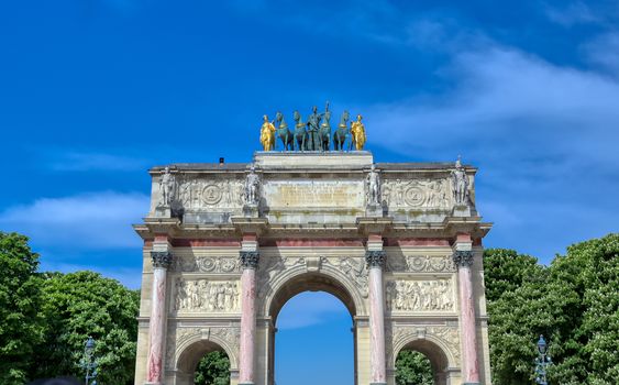 The Arc de Triomphe du Carrousel located in Paris, France