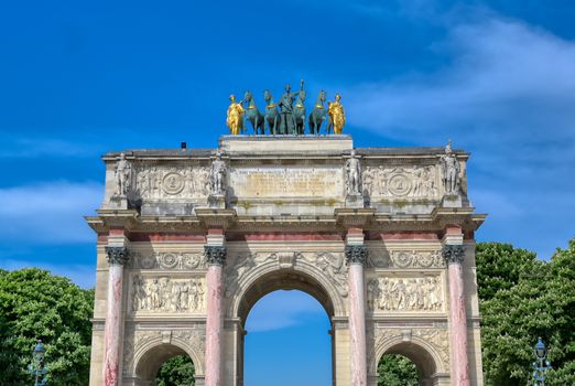 The Arc de Triomphe du Carrousel located in Paris, France