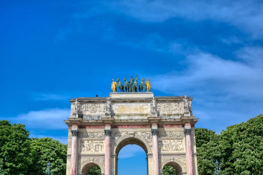 The Arc de Triomphe du Carrousel located in Paris, France