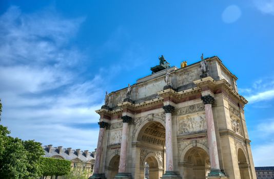 The Arc de Triomphe du Carrousel located in Paris, France