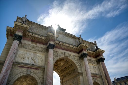 The Arc de Triomphe du Carrousel located in Paris, France