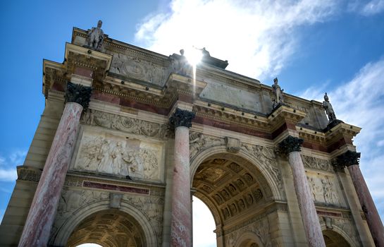 The Arc de Triomphe du Carrousel located in Paris, France