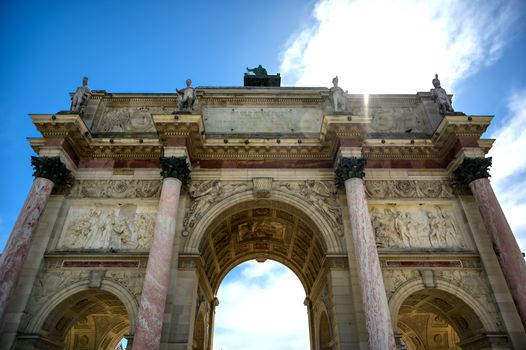 The Arc de Triomphe du Carrousel located in Paris, France