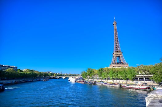 A view of the Eiffel Tower in Paris, France.