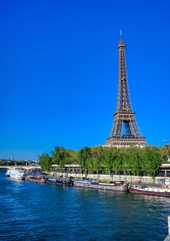 A view of the Eiffel Tower in Paris, France.