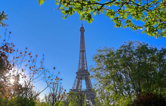 A view of the Eiffel Tower in Paris, France.