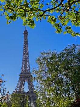 A view of the Eiffel Tower in Paris, France.