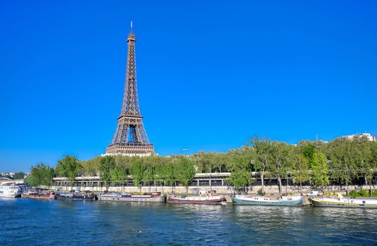 A view of the Eiffel Tower in Paris, France.