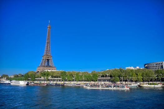 A view of the Eiffel Tower in Paris, France.