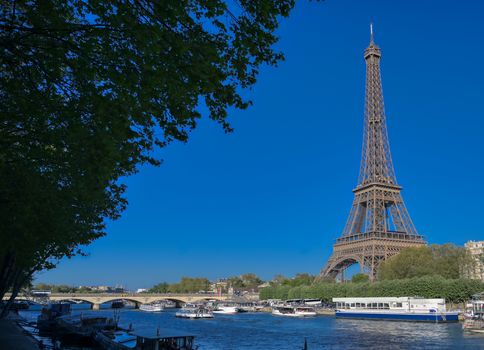 A view of the Eiffel Tower in Paris, France.