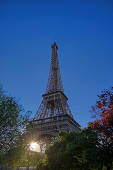 A view of the Eiffel Tower in Paris, France.