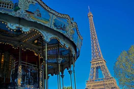 A view of the Eiffel Tower in Paris, France.