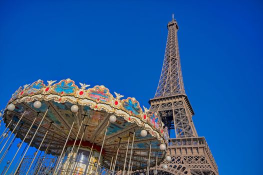 A view of the Eiffel Tower in Paris, France.