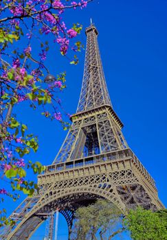 A view of the Eiffel Tower in Paris, France.