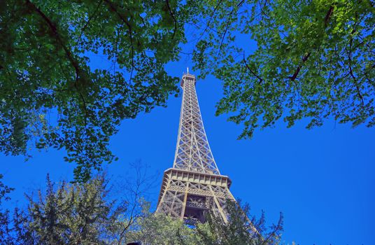 A view of the Eiffel Tower in Paris, France.